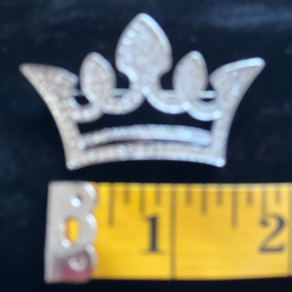 💐🔵Crown Silver Rhinestone Large Pin - Picture 5 of 7